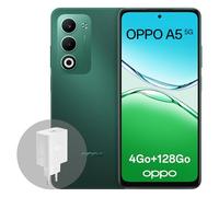 OPPO A5 5G 4Go RAM + 128Go ROM, Smartphone débloqué avec IA, écran 6,67 Pouces 120 Hz, Appareil Photo 50 Mpx avec autofocus, Batterie 6000 mAh, IP65, Aurora Green (Chargeur SUPERVOOC 45 W Inclus)