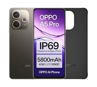 OPPO A5 Pro 4G Smartphone débloqué avec IA, 8 Go RAM + 256 Go, écran 6,67" 90 Hz, appareil photo 50 MP, batterie 5800, charge rapide 45 W, version espagnole, étui inclus - Marron