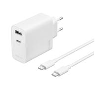 OPPO Chargeur Supervooc 80W Double- USB, Charge Rapide, Chargeur Original OPPO, câble Inclus - Blanc