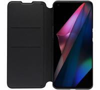 OPPO - Étui Flip Cover pour Smartphone OPPO Find X3 Pro, Protection Téléphone Portable, Rabat Ouverture Latérale, Porte-Carte 2 Emplacements, Prise en Main Confortable, Position de Maintien, Noir