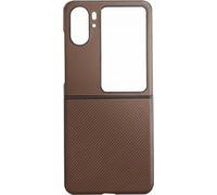 Oppo Find N2 Housse Flip Effet Carbone 2 pièces Design Marron