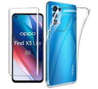 Pack coque transparente en TPU et vitre en verre trempé pour Oppo Find X3 LITE 5G -