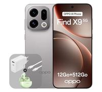 OPPO Find X9 5G 12+512 Go, Smartphone avec IA, Ecran ProXDR 6,59" 120 Hz, Camera Hasselblad 50 MP, 4K Motion, Batterie 7025 mAh, IP69, Titanium Grey (avec Chargeur 80W SUPERVOOC et Enco Air4)