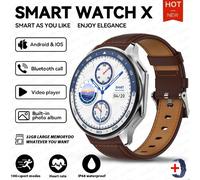 Oppo Montre X Bluetooth Appel Smartwatch Amoled Hd Étanche Montre De Sport Pour Hommes 3D Surround Visuel 4Gb Ram Montre De Lecture Vidéo.Brown Belt.