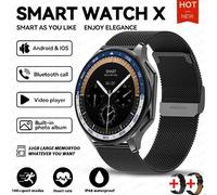 Oppo Montre X Bluetooth Appel Smartwatch Amoled Hd Étanche Montre De Sport Pour Hommes 3D Surround Visuel 4Gb Ram Montre De Lecture Vidéo.Black Mesh Belt.