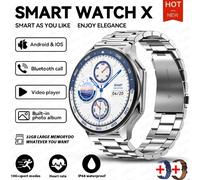 Oppo Montre X Bluetooth Appel Smartwatch Amoled Hd Étanche Montre De Sport Pour Hommes 3D Surround Visuel 4Gb Ram Montre De Lecture Vidéo.Silver Steel.