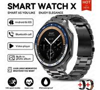Oppo Montre X Bluetooth Appel Smartwatch Amoled Hd Étanche Montre De Sport Pour Hommes 3D Surround Visuel 4Gb Ram Montre De Lecture Vidéo.Black Steel.
