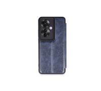 Oppo Reno 11F Case, Faux Leather Flip Cover with Card Holder and Stand Navy blue