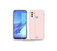 Oppo Reno A53s Coque Liquid Rose + Verre Trempé