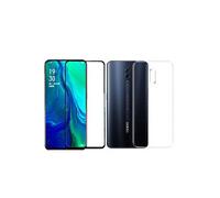 Oppo Reno Protection intégrale 360 degres : Coque Gel de Protection en TPU Invisible arrière Transparente ET Protection écran Full Cover Noir -