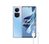 Oppo Reno10 5G - Smartphone débloqué 8 Go + 256 Go, écran AMOLED 6,7", Appareil Photo 64 + 8 + 32 MP, Android, Batterie 5000 mAh, Charge Rapide 67 W - Bleu