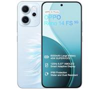 OPPO Reno14 FS 5G 12+512Go Téléphone, IA Smartphone Android Débloqué, Écran 120Hz 6,57" AMOLED, Caméra 50MP, Batterie 6000mAh, SUPERVOOC 45W, Snapdragon 6 Gen 1, IP69, Vidéo 4K, NFC, Dual SIM, Bleu