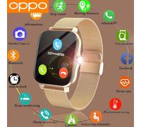OPPO vente chaude nouvelle montre intelligente pour hommes femmes plus récent Sport SmartWatch visages Bluetooth appel Sport Fitness téléphones Android iOS Argent