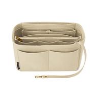 OPPOSHE Organiseur de sac à main pour sac à main, en feutre adouci, compatible avec LV, Coach, MK, Kate Spade, Goyard, Longchamp (beige, taille L)