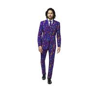 OppoSuits Crazy Prom Suits for Men - Doodle Dude - Comes with Jacket, Pants and Tie in Funny Designs Costume d39homme, Purple, 48 Homme