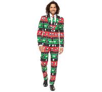 OppoSuits Fun Ugly Christmas for Men - The Rudolph - Full Suit: Jacket, Pants & Tie Costume pour Homme