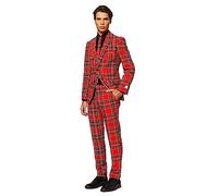 OppoSuits Homme Fun Ugly Christmas Suits for Men - The Lumberjack - Full Suit: Jacket, Pants & Tie Costume d'homme, Red, 42
