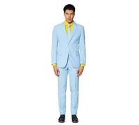 OppoSuits Homme Solid Color Party Suits for Men - Cool Blue - Full Suit: Includes Pants, Jacket and Tie Costume d'homme, Blue, 38