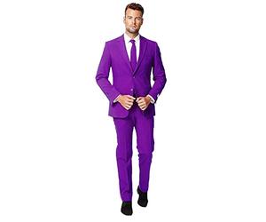 OppoSuits Homme Solid Color Party Suits for Men - Purple Prince - Full Suit: Includes Pants, Jacket and Tie Costume d'homme, Purple, 48