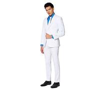 OppoSuits Homme Solid Color Party Suits for Men - White Knight - Full Suit: Includes Pants, Jacket and Tie Costume d'homme, White, 44