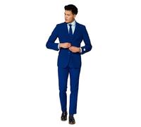 OppoSuits Solid Color Party for Men - Navy Royale - Full Suit: Includes Pants, Jacket and Tie Costume d39homme, Blue, 36 Homme