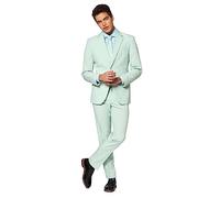 OppoSuits Solid Color Party Suits for Men - Black Knight - Full Suit: Includes Pants, Jacket and Tie Costume pour Homme Homme (Lot de 1), Menthe Magique, 52