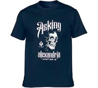 OPPUYYGHV Asking Alexandria I Wont Give T Shirt Navy Blue Manches Courtes(X-Large)