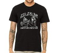 OPPUYYGHV balloo Dirty! Zig Zag Bar Tshirt - 69 Beaver St. Lickingville PA Black Manches Courtes(Small)