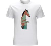 OPPUYYGHV Bojack Horseman Smoking Art Series Men's T Shirt White Manches Courtes(Medium)