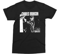 OPPUYYGHV Charles Bronson - Shirt, Spazz,Infest,Mark Mccoy,Magrudergrind Black Manches Courtes(X-Large)