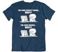 OPPUYYGHV Code Reasons Tshirt Programmer T-Shirt Computer Joke Apparel Textile Sapphire Manches Courtes(X-Large)