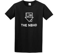 OPPUYYGHV HeZone The Neighbourhood House Logo Cotton Round Neck Shirt for Men Manches Courtes(Large)