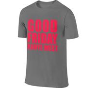 OPPUYYGHV Men Designed Humor Top Kan West Good Fridays Logo T Shirt Manches Courtes(XX-Large)