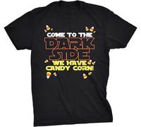 OPPUYYGHV Men's Come to Dark Side We Have Candy Corn Halloween T Shirt T-Shirt Balck Manches Courtes(XX-Large)