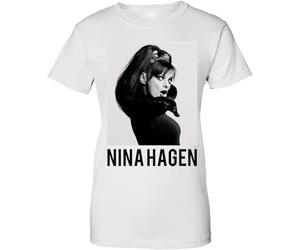 OPPUYYGHV Nina Hagen Artwork Women's T-Shirt White Manches Courtes(XX-Large)
