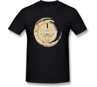 OPPUYYGHV Nnkey Men's Short Sleeve Gravity Falls Symbol Mysteries T Shirt Black Manches Courtes(X-Large)