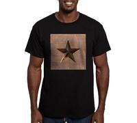 OPPUYYGHV Rustic Burlap Western Country Lone Star T Shirt Men's Fitted Graphic T-Shirt Manches Courtes(Small)