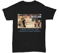 OPPUYYGHV Sappho and Alcaeus by Lawrence Alma-Tadema Manches Courtes(3X-Large)