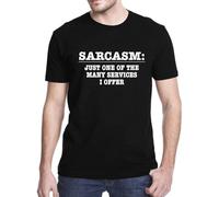 OPPUYYGHV Sarcasm Just One of The Services I Offer Funny T-Shirt Manches Courtes(X-Large)