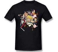 OPPUYYGHV The Seven Deadly Sins Men's Graphic Cotton Short Sleeve T-Shirt Black Manches Courtes(Medium)