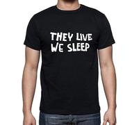 OPPUYYGHV They Live We Sleep Inspired Tshirt Roddy Piper George Nava Cult 80s SciFi Horror Black Manches Courtes(XX-Large)