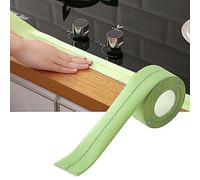 OPPWONG Bande de Calfeutrage en PVC Auto-adhésive, Garniture de Scellant Décorative Durable pour Cuisine Salle de Bains, Protecteur de Bord étanche (GREEN)