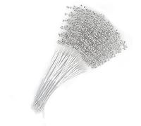 OPPWONG Bâtons DE Perles, ABS String Pearls Sticks String Pearls Bâtons ABS ACCESSOIRES DE DÉCORATION 100PCS PERLS Sticks Portables pour la Fête DE Mariage (SILVER)