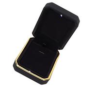 OPPWONG Boîte à Pendentif élégante, Unique, Facile à Nettoyer, Rangement de Bijoux avec Lumière pour Cadeau de Collier (BLACK)