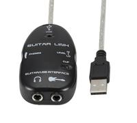 OPPWONG Câble de Guitare USB, Câble Audio d'effets de Guitare avec CD Logiciel avec Pilotes Guitare à USB Câble d'interface Compatible avec les Systèmes PC et Mac (BLACK)