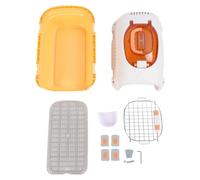 OPPWONG Cage de Transport Légère en Plastique pour Chien, Homologuée pour Le Transport Aérien, avec Fenêtre de Toit, Cage de Portable pour Chat, Idéale pour Les Aventures en (Yellow)