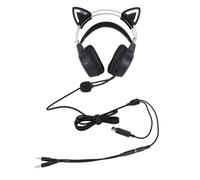 OPPWONG Casque de Jeu à Oreilles de Chat, éclairage RGB, Arceau Réglable, Haut-parleurs de 50 Mm, Coussinets Doux à Isolation Phonique, avec Micro, pour PC, Ordinateur Portable et Switch