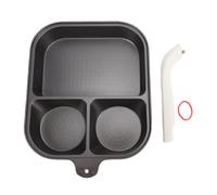OPPWONG Casserole D'oeufs Divisée 3 en 1 Compatible avec une Cuisinière | Poêle de Petit-déjeuner, Céramique en Aluminium Ti, Omelettes au Bacon, Cuisinières à Induction électrique au Gaz,