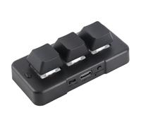 OPPWONG Clavier à 3 Touches Plug and Play, rétro-éclairé Rvb, Macro Pad pour Ordinateur de Jeu, Fonction de Touche Programmable, Mini ABS Léger (Black)