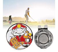 OPPWONG Clip de Chapeau de, Magnétique Golfhat Clip de de Chapeau de Marker de Balle de Magnétique Coup Compact Cap Blamp Metal Gold Placing Placing Auto-Cadeau Auto (Chanceux/Style)
